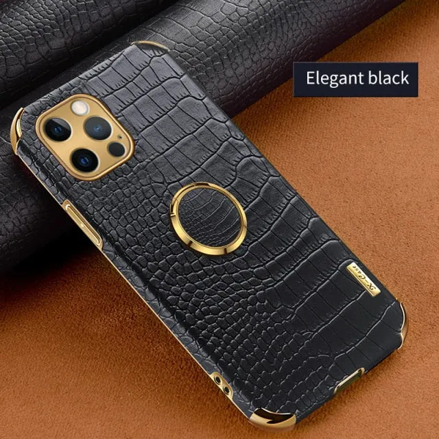 Crocodile Pattern Leather Holder Case For iPhone 11 12 Pro Max XR X XS Max 7 8 Plus Case For iPhone 12 Mini SE 2020 Phone Cover|Phone Case & Covers|
